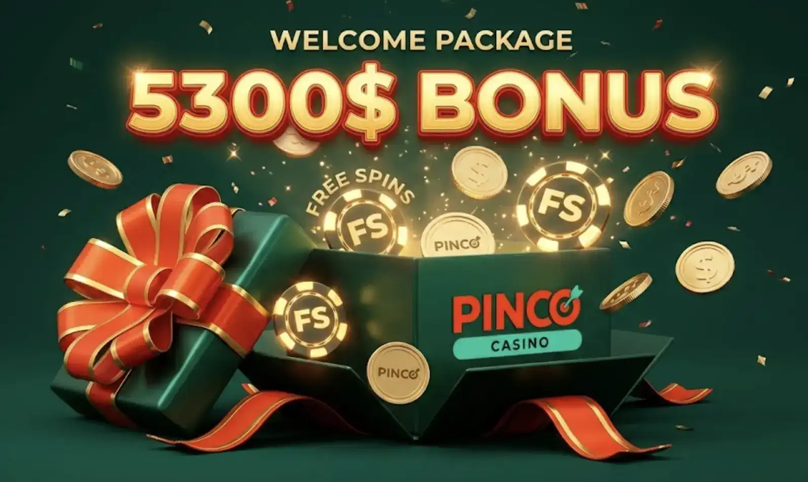 Pinco bonus təklifləri, 5300$ və frispin hədiyyə qutuları ilə